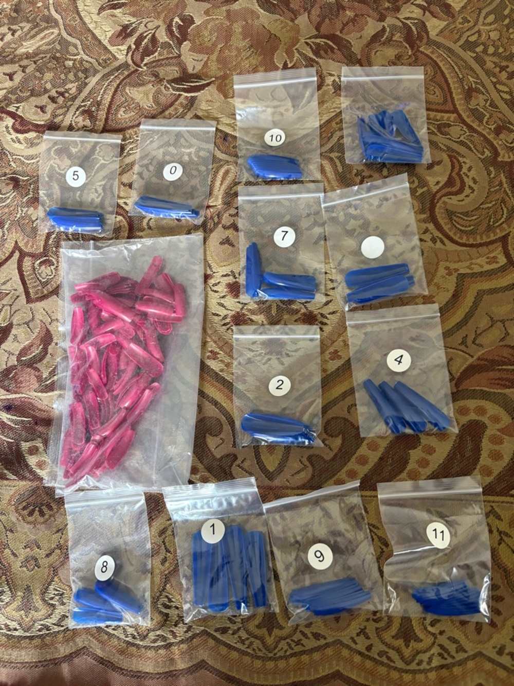 Assorted Blue and Pink nails